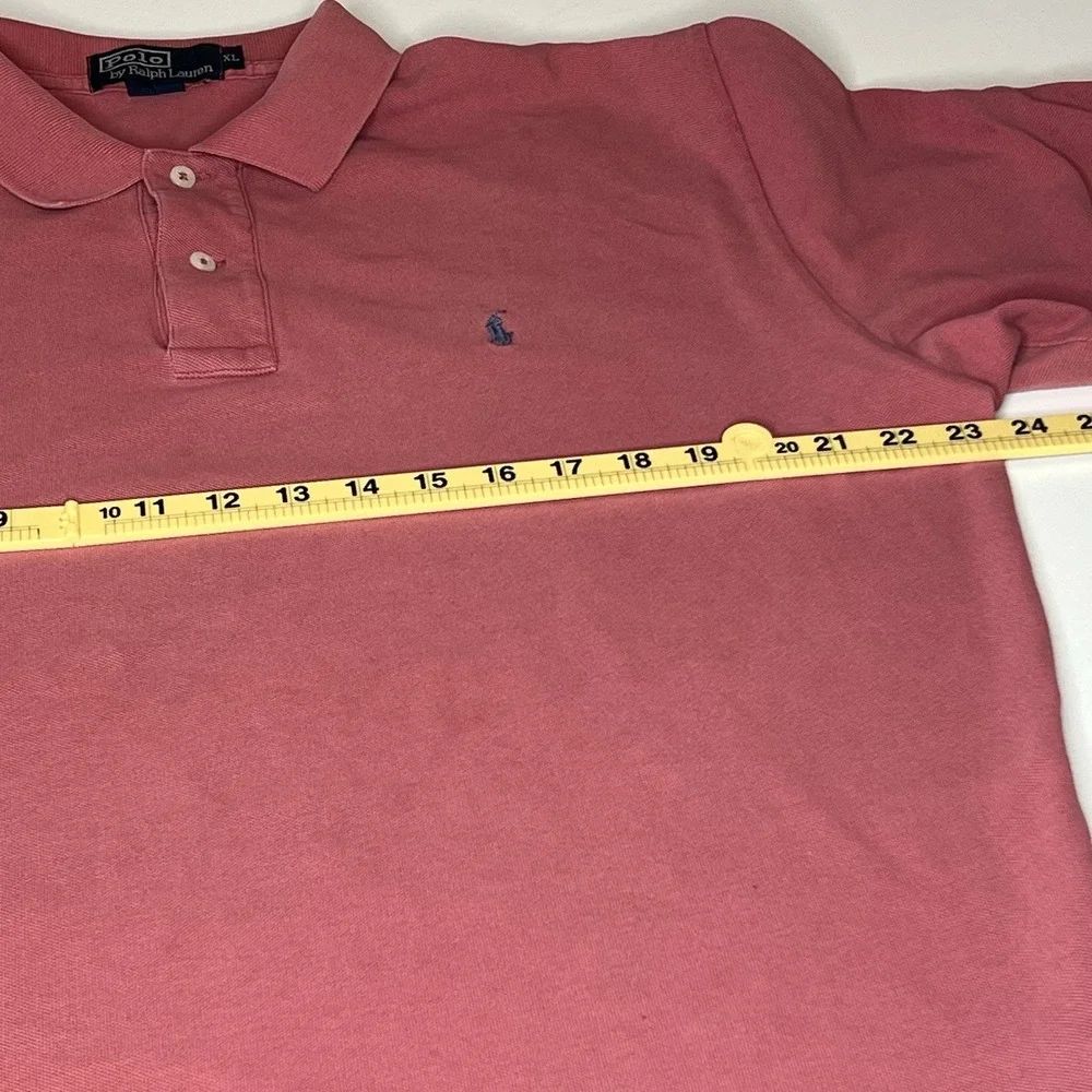 Polo Ralph Lauren Polo‎ Shirt XL Pink Faded Distressed Short Sleeve